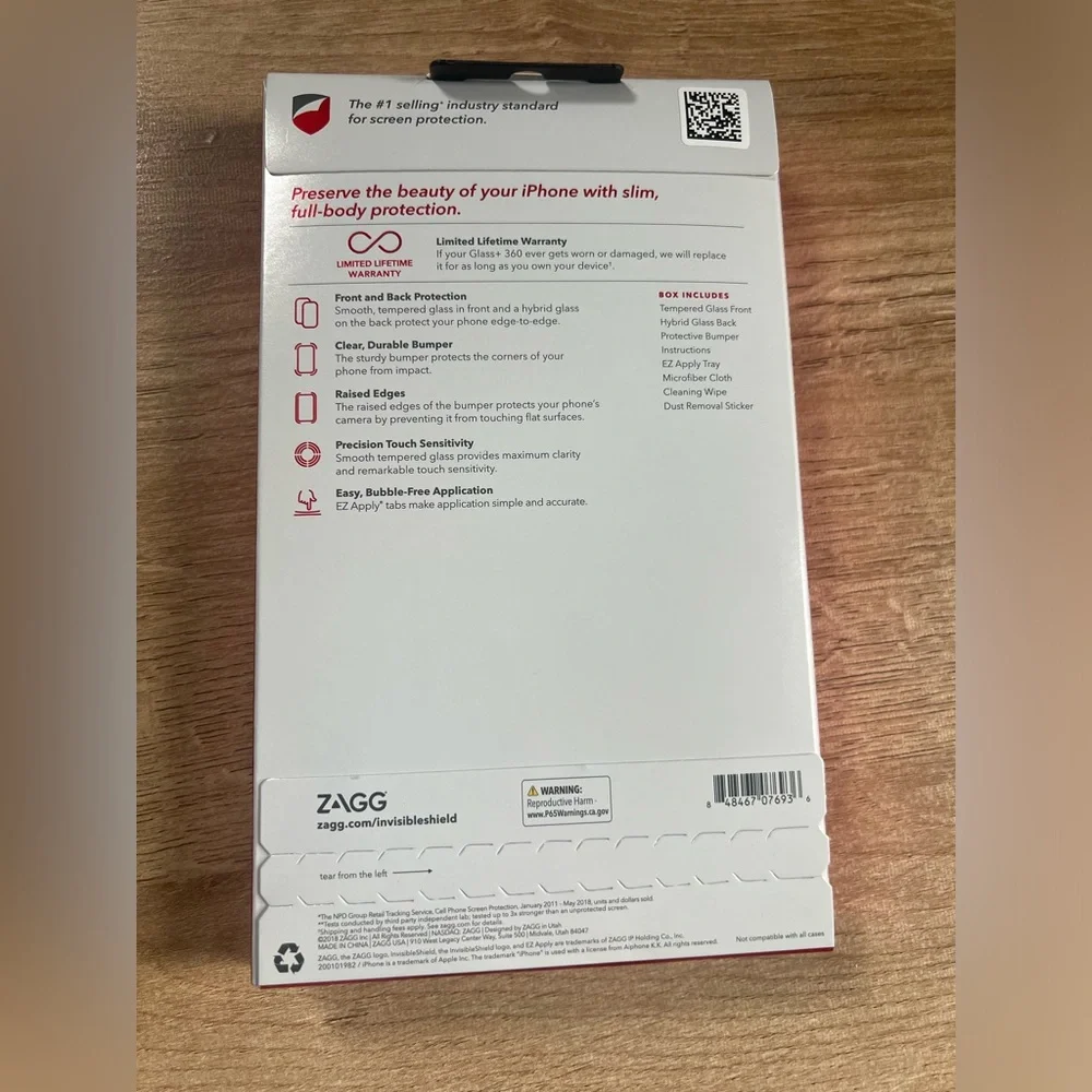 ZAGG Invisible Shield Glass+ 360 (unopened new in box)
